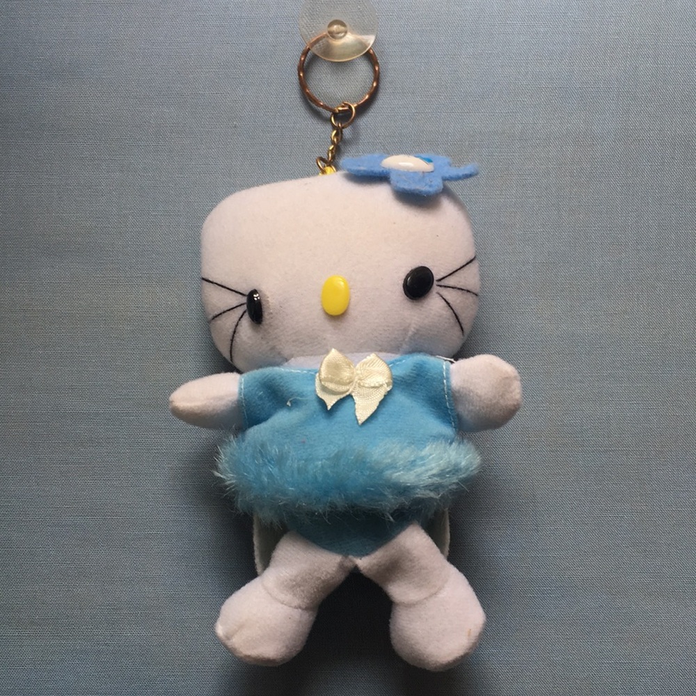 Hello Kitty Car Hanging Ornament Detachable Blue dress Stuffed Toy